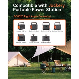 Naubluvo DC 7909 to DC 8020 Adapter 90-Degree Right Angle Connectors, Compatible with Jackery Explorer 1000 V2 /600 Plus/1000 Pro/1000 Plus/1500 Pro/2000 Pro/2000 Plus/3000 Pro Solar Power Station