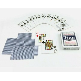 Bee JUMBO index Blue cambric POKER playing cards No.92 Casino Quality x 3 Decks