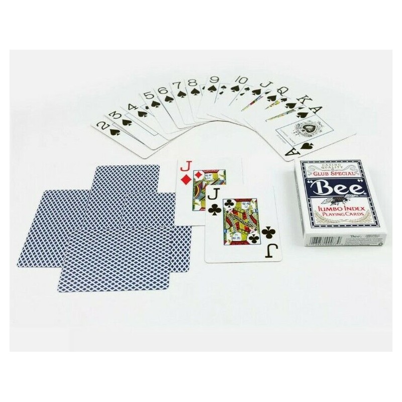 Bee JUMBO index Blue cambric POKER playing cards No.92 Casino