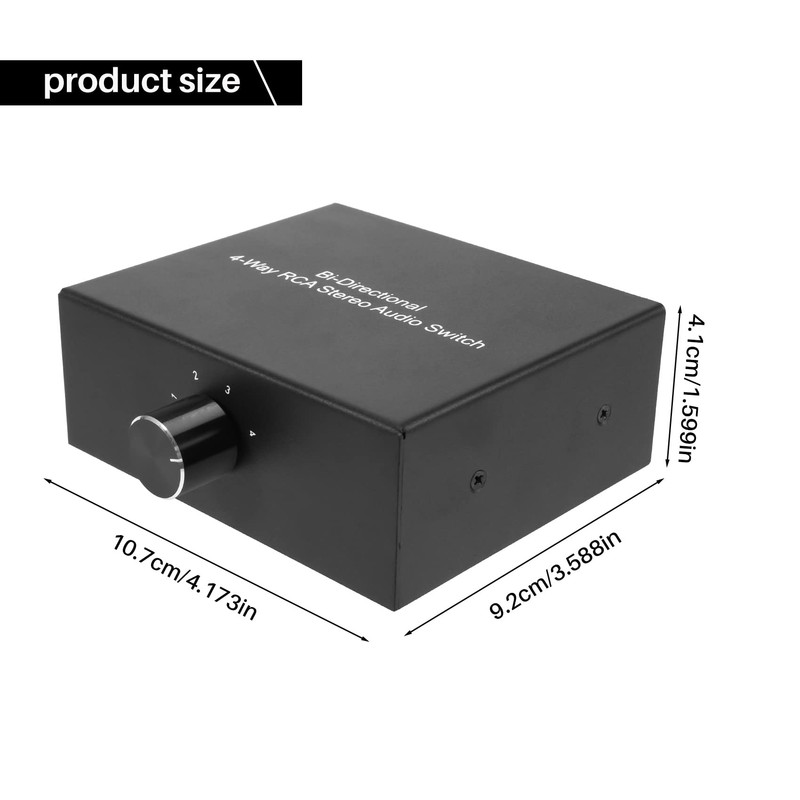 Daiilg 4-Way Stereo L/R Sound Channel Bi-Directional Audio Switcher, 1