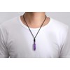 XIANNVXI Amethyst Crystal Necklace for Men Women Crystal Pendant Hexagonal