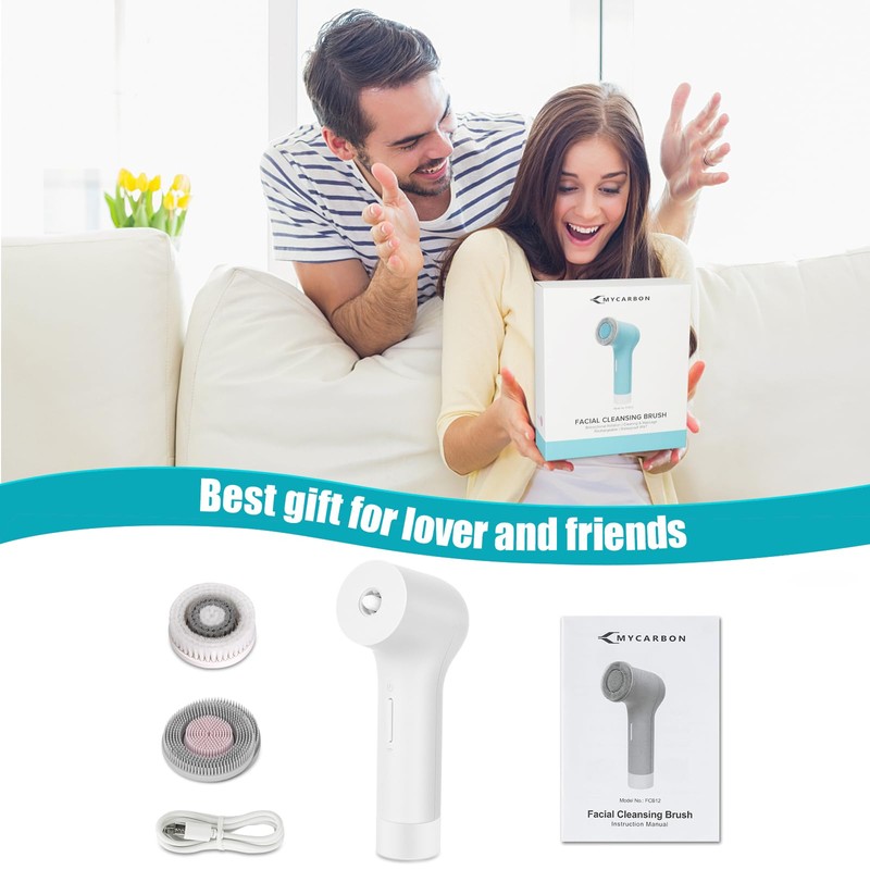 MYCARBON Electric Facial Cleansing Brush IPX7 White