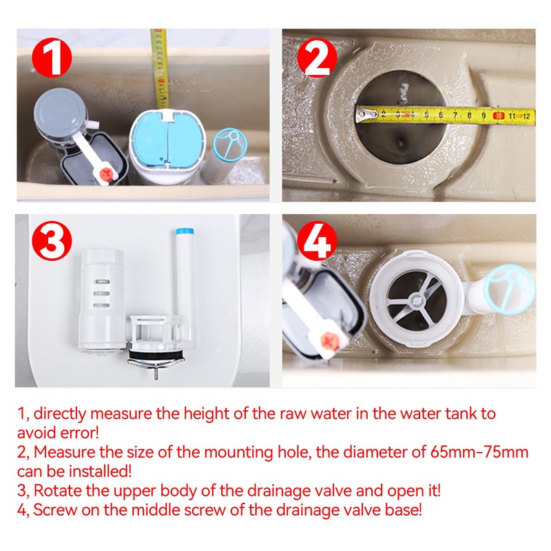 210mm Height White Toilet Push Button Valve Element Dual Flush