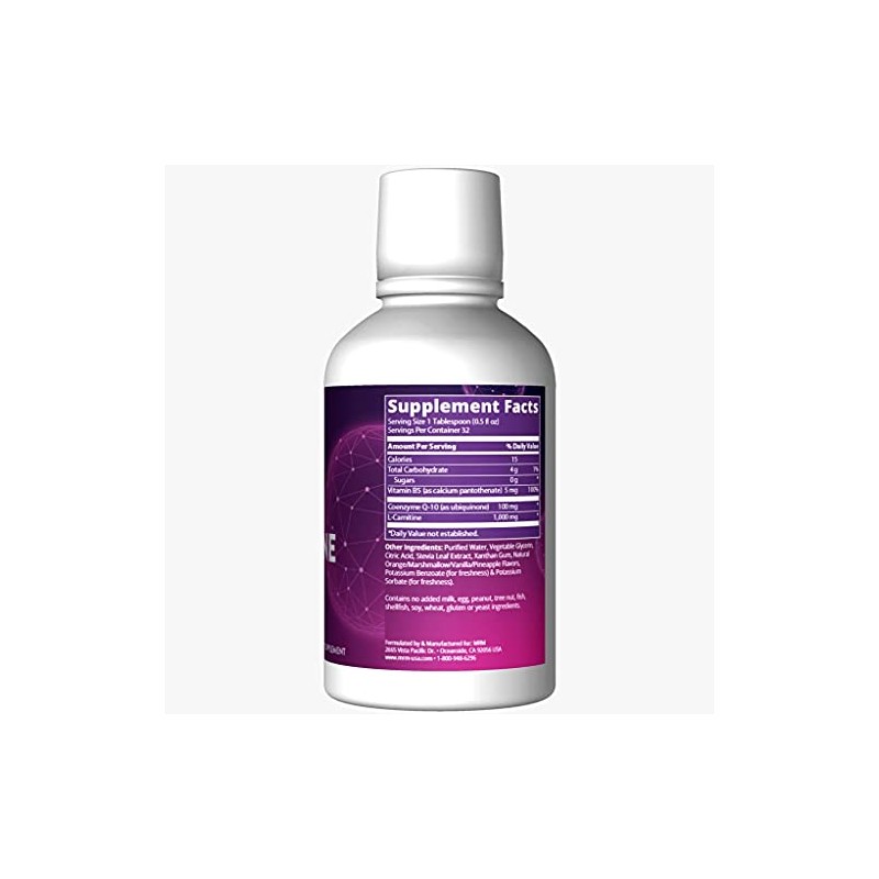 MRM, Co-Q10 100 mg, W/L-CARNITINE 1000 mg, Orange-Vanilla Flavor, 16oz.