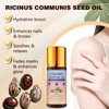LHBMET Organic Castor Oil with Rose Quartz Roller, Cold-Pressed Pure