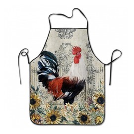 Chicken Aprons Rooster Decor Home Kitchen Cooking Apron Vintage Sunflower Farmhouse Waterproof Apron for Women Chef Painting BBQ Easter Thanksgiving Day Gifts