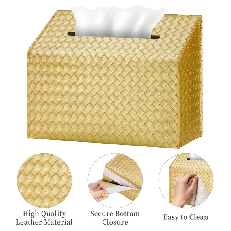 NiHome PU Leather Tissue Box Cover for Kleenex Hand Towels,