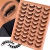 20 Pairs Fluffy False Eyelashes Cat Eye Strip Lashes Natural