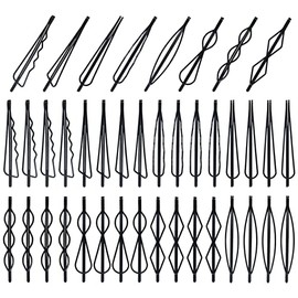 Cinaci Paquete De 40 Horquillas Para El Pelo De Metal Negro Sencillas Lisas Y Antideslizantes Con 8 Estilos Accesorios Para El Cabello Para Mujeres Y 