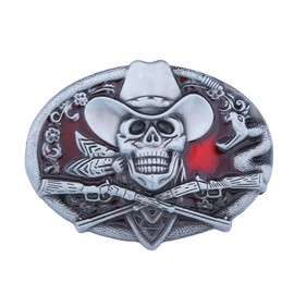 Doitby Skull Belt Buckle Western Cowboy Belt Buckles Novelty Skeleton Belt Buckle for Men Women