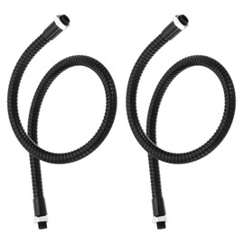 PATIKIL 19.7" Gooseneck Hose, 2 Pcs M8 to M10 Fine Thread Bendable Metal Hose Flexible Arm Soft Tube Extension for Lamp, DIY Equipment, Black