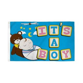 It's A Boy Baby Flag 5 x 3 FT 100% Polyester With Eyelets Banner FlagSuperstore