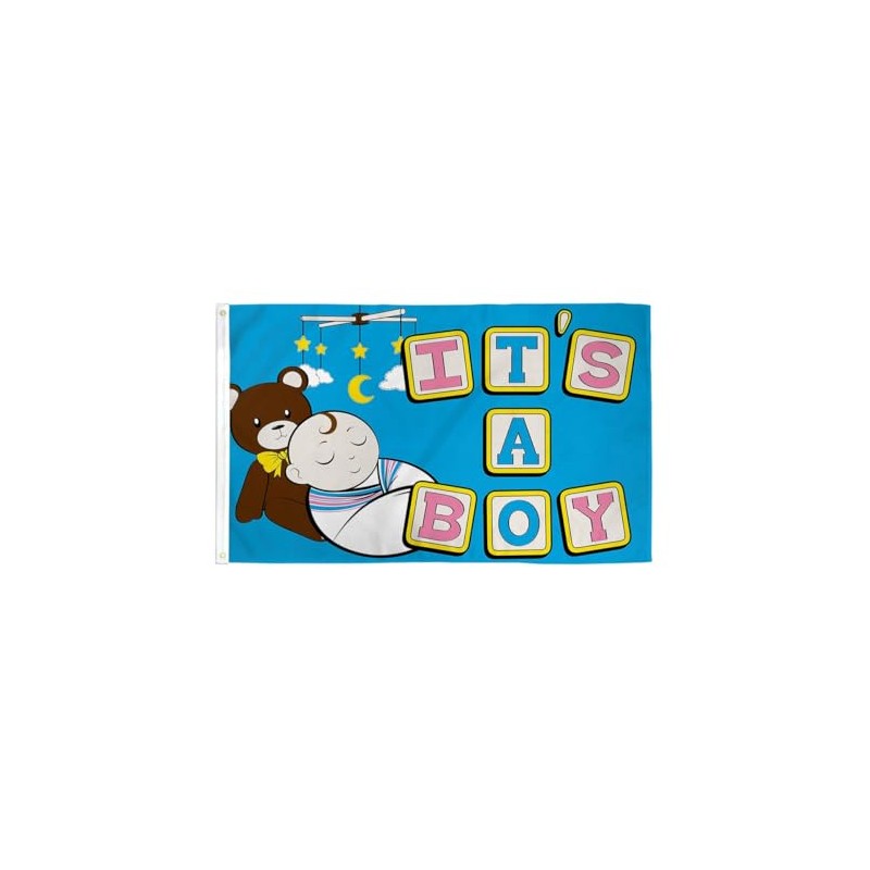 It's A Boy Baby Flag 5 x 3 FT 100%
