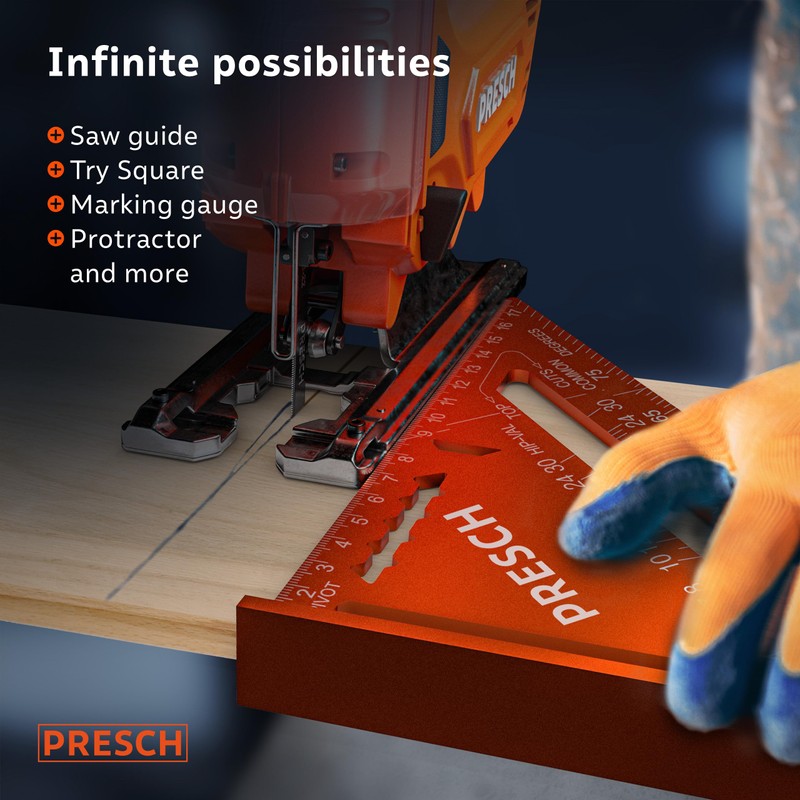 Presch Carpenters Square 180mm | Innovative wipeable note surface |