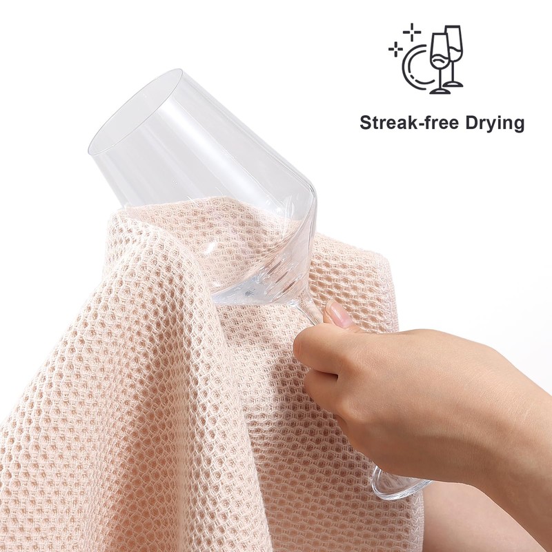 Moosfor 100% Cotton Tea Towels, Highly Absorbent Soft Dish Cloths,