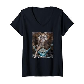 William Blake - The Dragon and Beast From The Sea #2 V-Neck T-Shirt
