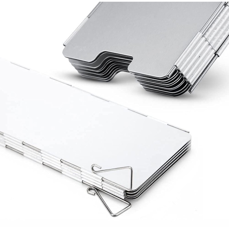 Tiardey Camping Stove Windscreen 10 Plates Aluminum Folding Portable with