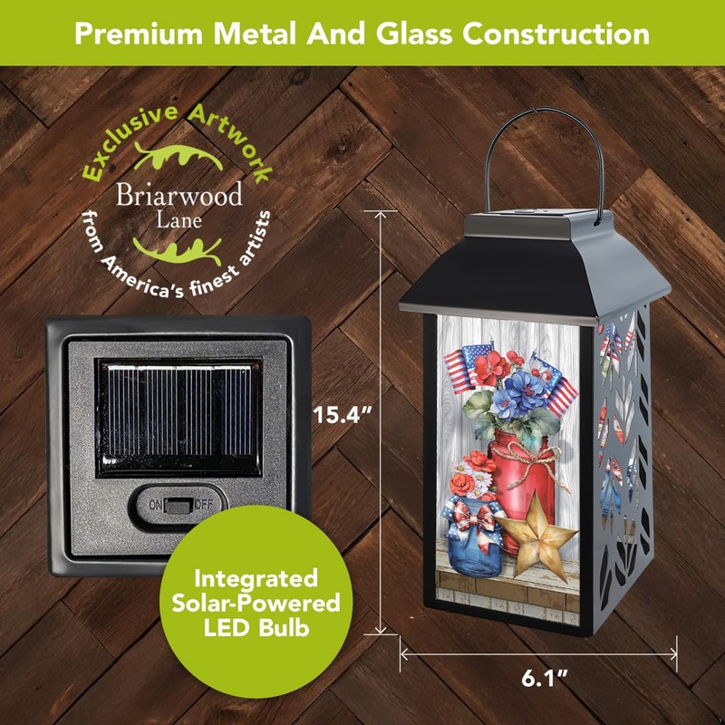Briarwood Lane American Flowers Solar Lantern