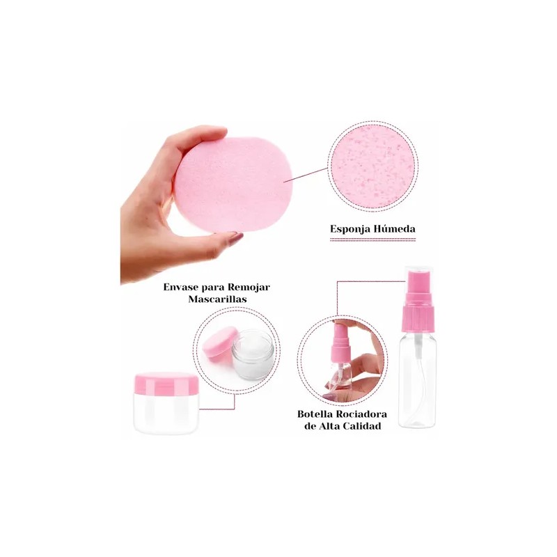 11 Pzs Kit Preparación Mascarilla Facial Bowl Brochas Frasco