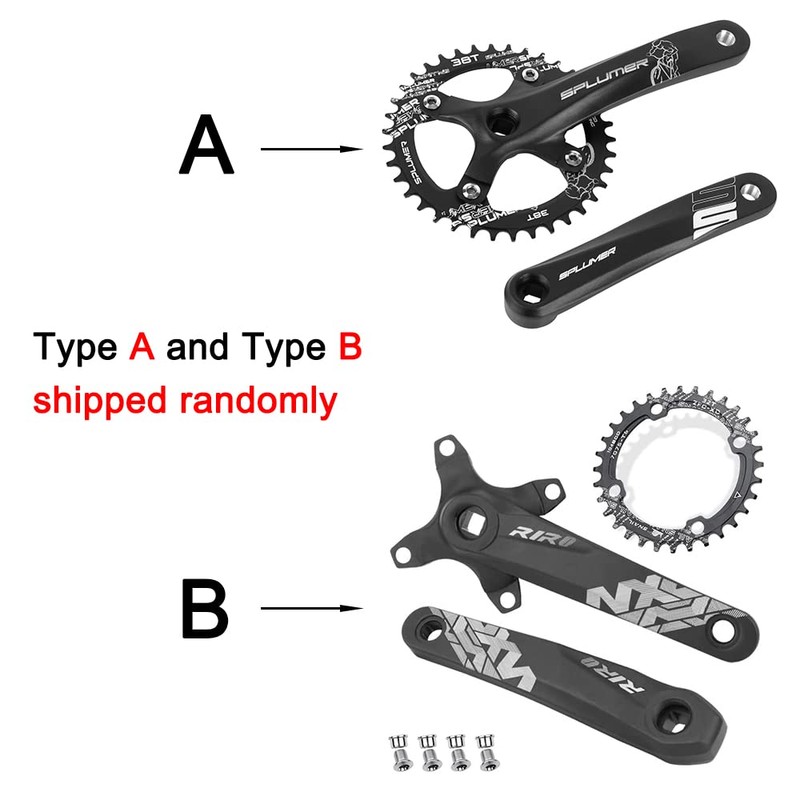 splumzer Mountain Bike 170mm Square Crankset with 104 BCD 32/34/36/38T