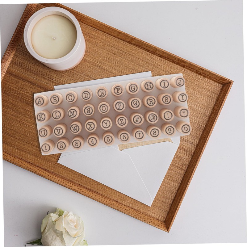 DOITOOL 1 Set DIY Wood Letter Stamps Creative Alphabet Stamps