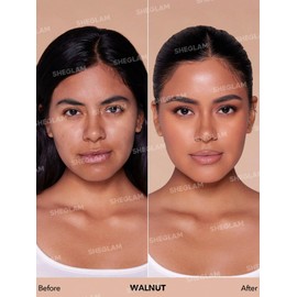 SHEGLAM Skinfinite Hydrating Foundation Flawless Dewy Foundation Hydrating Coverage Invisible Pore Concealer Pore-less Non-Greasy Lightweight Natural Soft Liquid Foundation-Walnut
