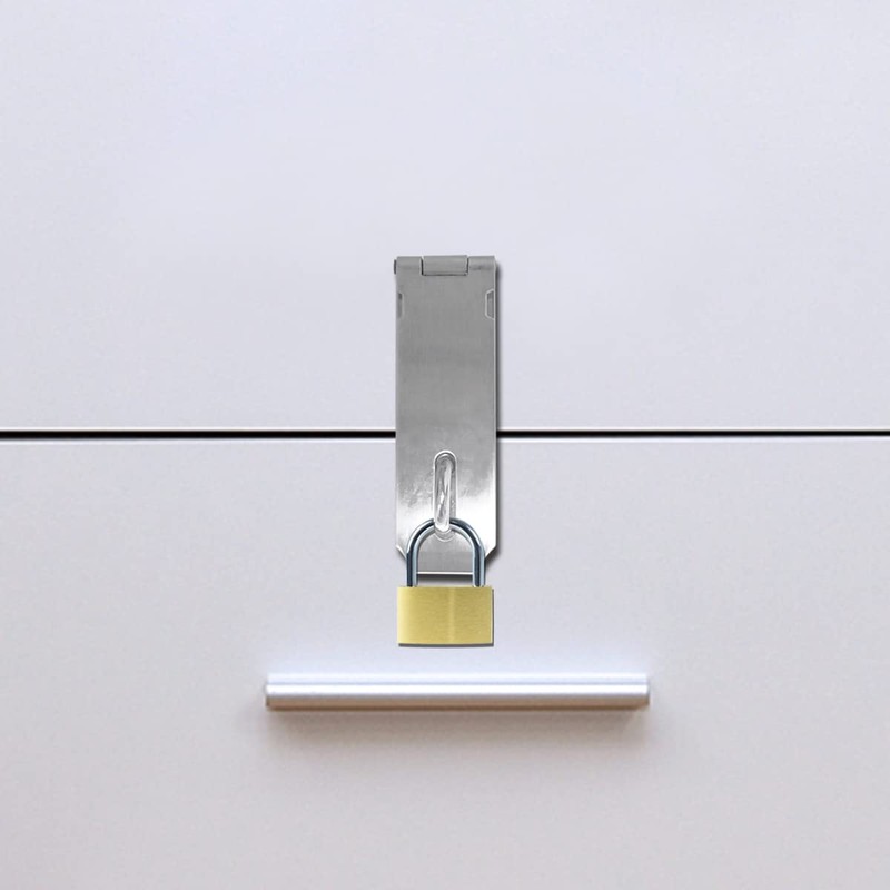 2Pcs Stainless Steel Gate Lock Hasp, Safety Packlock Clasp Hasp