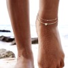 PROSILVER 925 Sterling Silver Heart Initial Anklet for Women Double