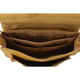 Jermin Pelle Laptop Bag 4.7 Inch Semi Aneline Leather Tote Bag Professional Business Office Work Bag Waterproof Lightweight Laptop Bag - Mustard