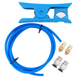 DiGiYes Bowden PTFE Tubing 1M Fit for Ender 3 Ender 5 / CR-10 CR-20 Series / 1.75mm Filament with Tube Cutter, 2 X KJH04-M6, and 2 X PC4-M10 Joints, 3D Printer Extruder Fitting