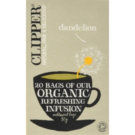 Clipper Organic Dandelion Tea Bags | 120 Dandelion Leaf Infusion Teabags (6 x Boxes of 20) | Bulk Buy for Home & Catering | Caffeine-Free Herbal Tea Bags | Natural, Unbleached & Biodegradable