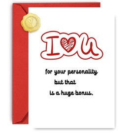Wonkali I Love You Valentines Day Cards for Him, Funny I Love You Valentine's Day Card for Boyfriend, Husband, Valentine's Day Cards with Envelopes