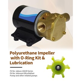 4 Pcs 6303-0007-P Polyurethane Impeller with O-Ring Kit & Lubrication Replacement Compatible with Jabsco Fits Some Wakeboard & Ski Boat Ballast Pumps