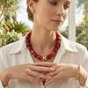 BREPINE Deep Red Chunky Necklaces for Women Multicolored Large Square