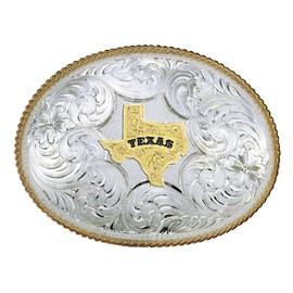 Montana Silversmiths Men's Twisted Rope Texas Belt Buckle Multi One Size