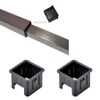 2 Pack Square Tube Inserts Sleeve Converter Edge Length 50mm