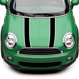 1 paio di fantastici adesivi per cofano da corsa, in vinile, impermeabili, per cofano dell'auto, accessori per auto per Mini Cooper R56 R55 R53 R50 R60 F56 F55 F54 F60, nero/bianco