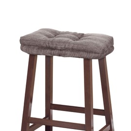 baibu Saddle Stool Cushions, Super Soft Bar Stool Cushion Saddle Stool Seat Cushions with Ties - One Pad Only (Khaki, 18x9.5x1.5in)