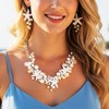 GORAIS Starfish Beach Wedding Jewelry Sets Silver Pearl Mermaid Necklace