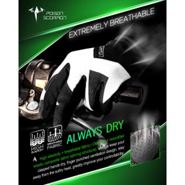 POISON SCORPION Motorcycle Gloves, Outdoor Sports Full Finger Men Women Glove Touchscreen Non-slip Breathabl Black XL for Dirt Bike Motocross MX BMX MTB ATV UTV Mountain Bicycle Cycling Biking Riding