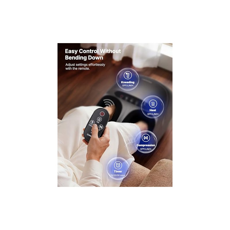 KNQZE Shiatsu Foot Massager with Heat, Compression, Deep Kneading Foot
