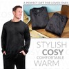 CityComfort Men's Long Fleece Pyjamas, Winter - black, size: xxl