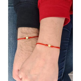 2 Pulseras de Hilo Rojo con Iniciales - Personalizada para parejas, novios, esposos, los mejores amigos, BFF Bracelet - Tutti Joyería
