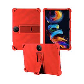 Kid-Safe Soft Silicone Case for 2025 TCL Nxtpaper 11 Plus (11.5") - with Adjustable Stand (Red)