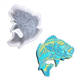 Duawenki Bass Fish shape Car Freshie Silicone Mold for Making Soap Aroma Beads Car Freshie, Pendant, Candle, Resin