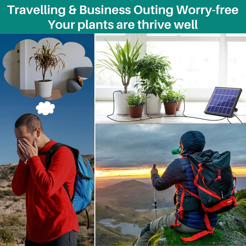 Biling Solar Drip Irrigation System, 3W Drip Irrigation Kit Digital