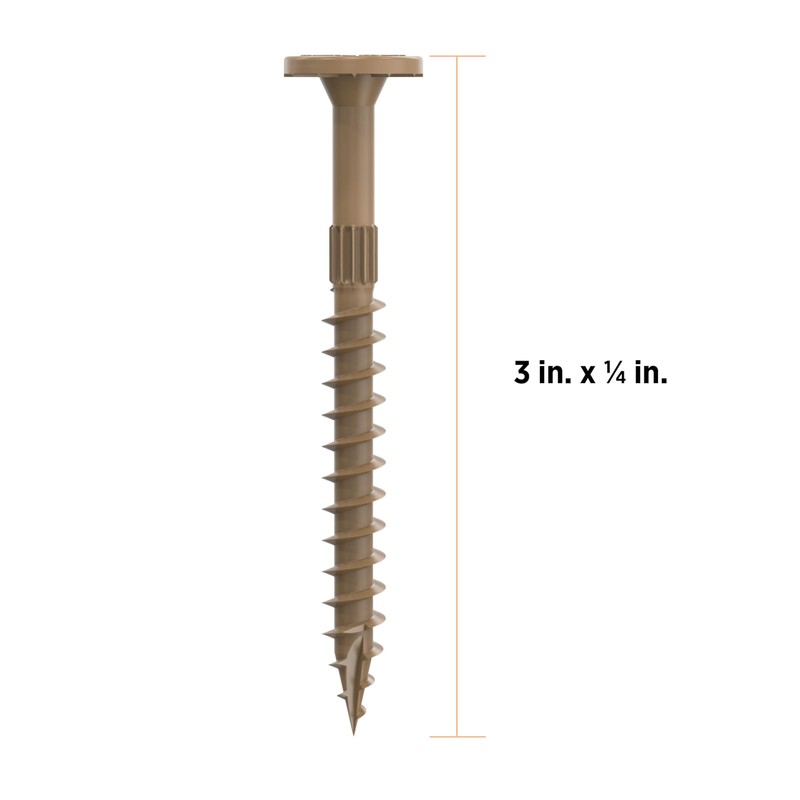 1/4" Multi-Purpose Flat Head Structural Screw - 3" x 1/4"