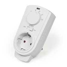 MC Power Socket Thermostat Climate Control TCU-330 5-30 °C, Max. 3,500 W, 230 V/16 A, Control of Air Conditioners and Heaters without Additional Cable Laying (Internal Sensor)