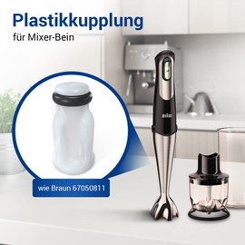 VIOKS Coupling for Hand Blender Brown Replacement for Braun 67050811 / Plastic Coupling for Mixer - Brown Hand Blender Stainless Steel Mixer Brown Multiquick 7