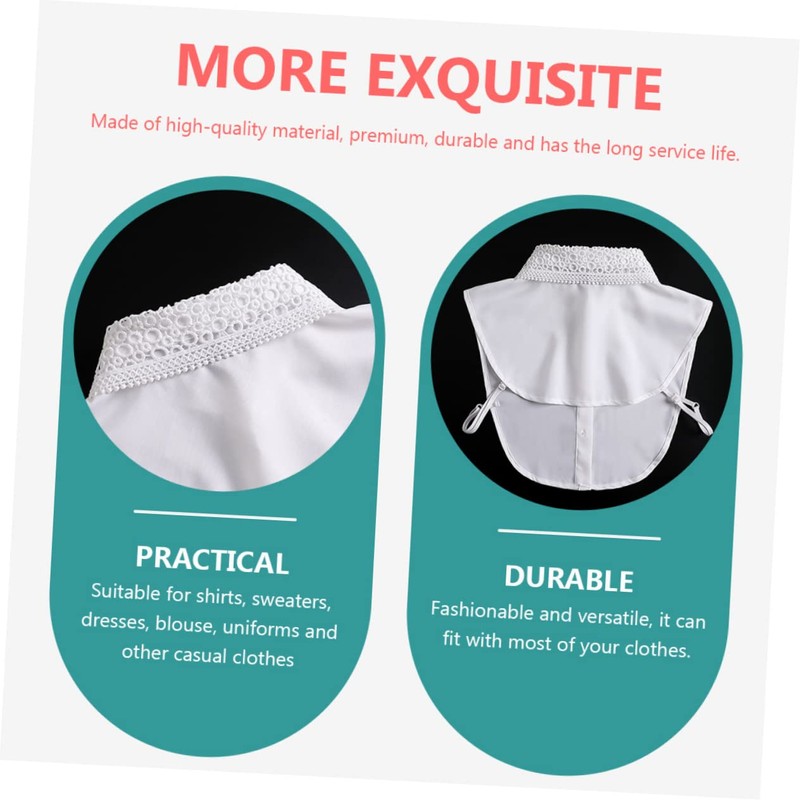 Artibetter Detachable White Fake Collar for Women Shirt Collar Accessory